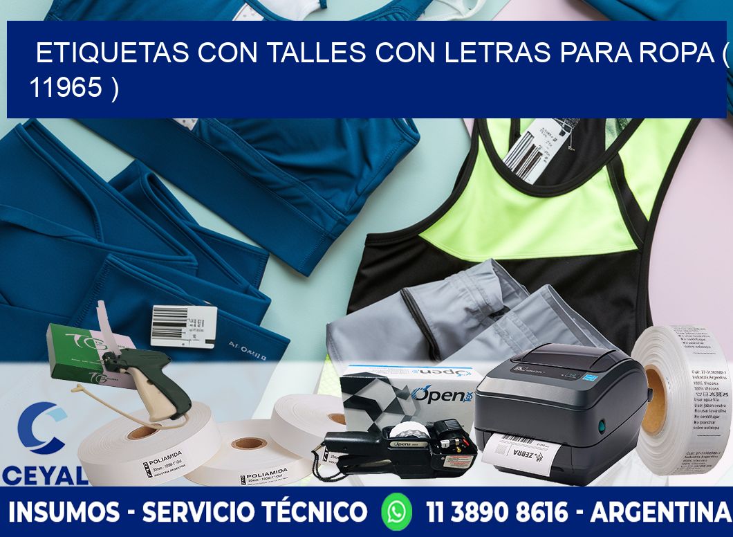 ETIQUETAS CON TALLES CON LETRAS PARA ROPA ( 11965 )