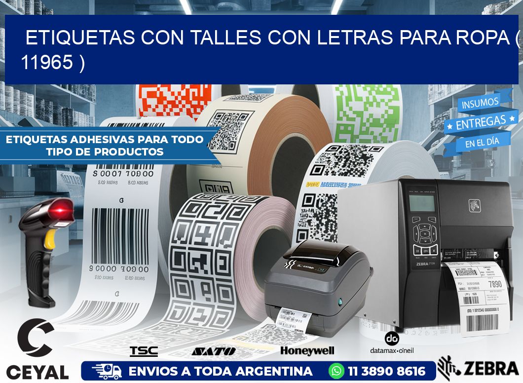 ETIQUETAS CON TALLES CON LETRAS PARA ROPA ( 11965 )