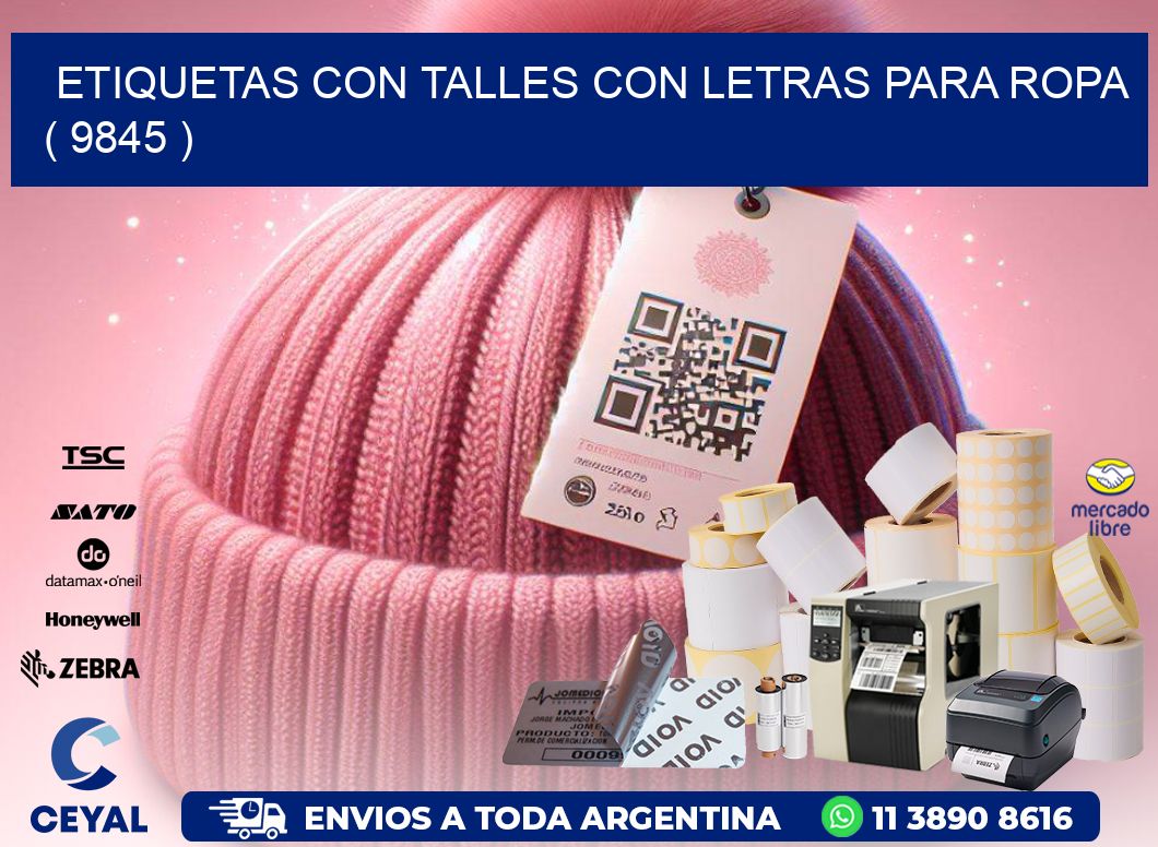 ETIQUETAS CON TALLES CON LETRAS PARA ROPA   ( 9845 )