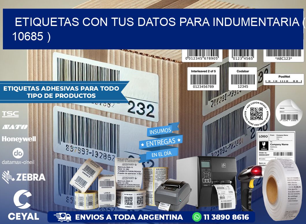 ETIQUETAS CON TUS DATOS PARA INDUMENTARIA ( 10685 )