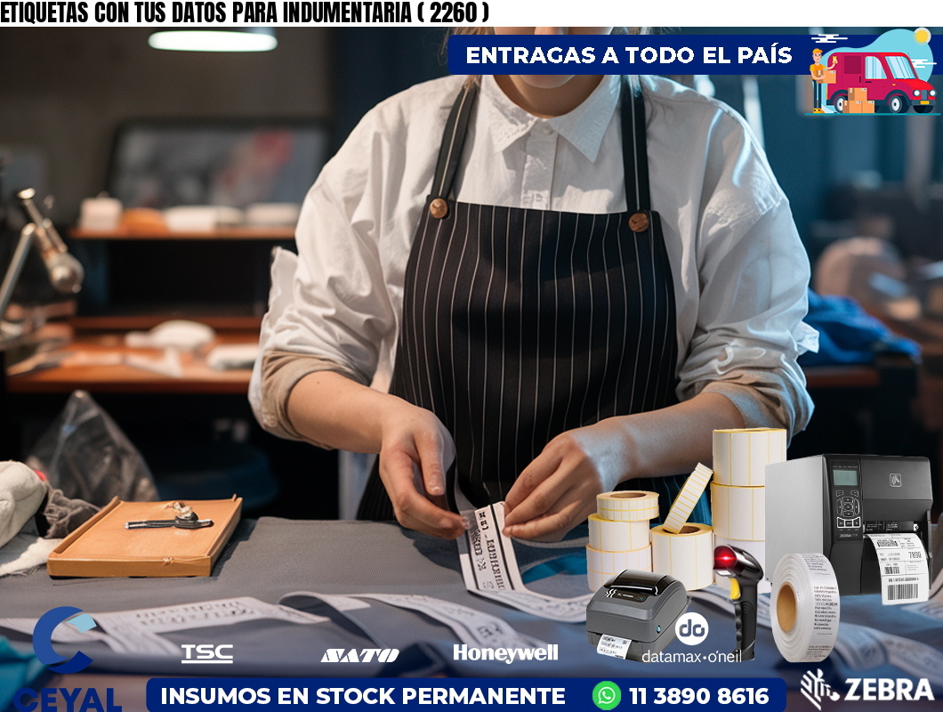 ETIQUETAS CON TUS DATOS PARA INDUMENTARIA ( 2260 )