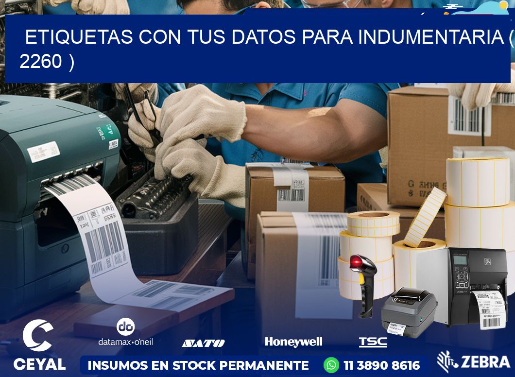 ETIQUETAS CON TUS DATOS PARA INDUMENTARIA ( 2260 )
