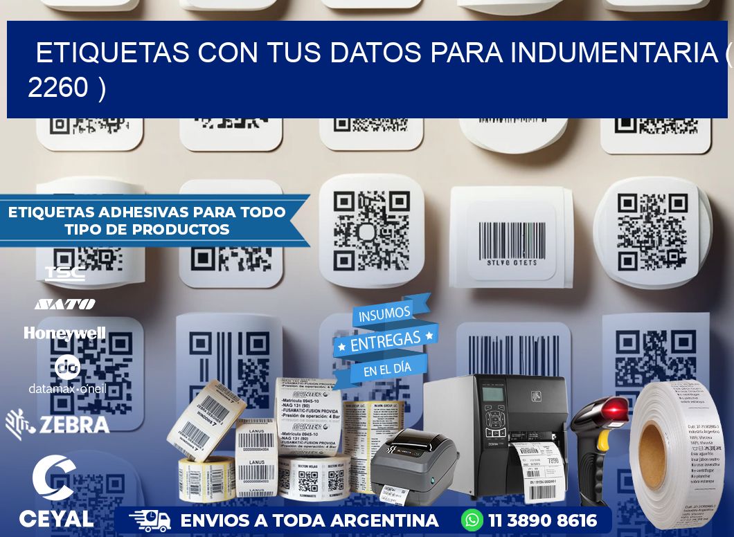 ETIQUETAS CON TUS DATOS PARA INDUMENTARIA ( 2260 )
