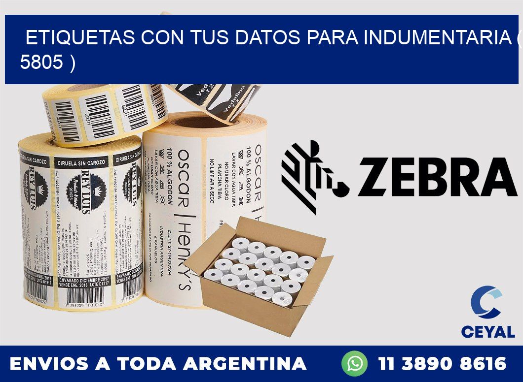 ETIQUETAS CON TUS DATOS PARA INDUMENTARIA ( 5805 )