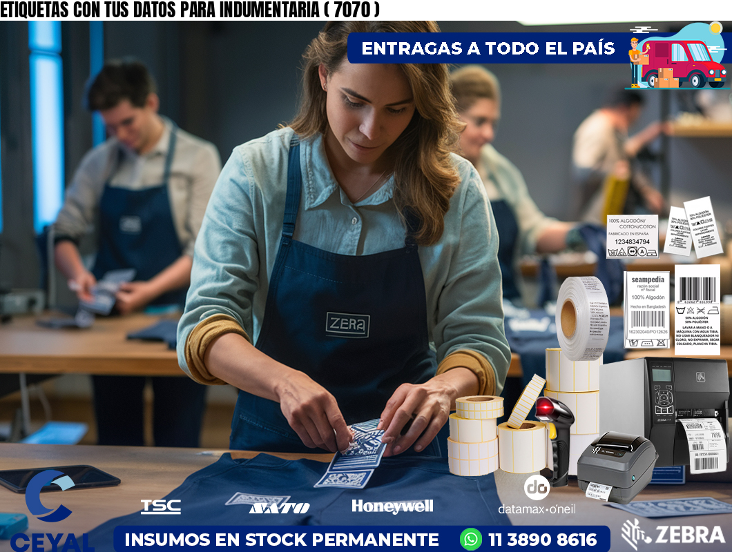 ETIQUETAS CON TUS DATOS PARA INDUMENTARIA ( 7070 )
