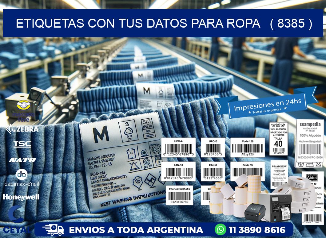 ETIQUETAS CON TUS DATOS PARA ROPA   ( 8385 )