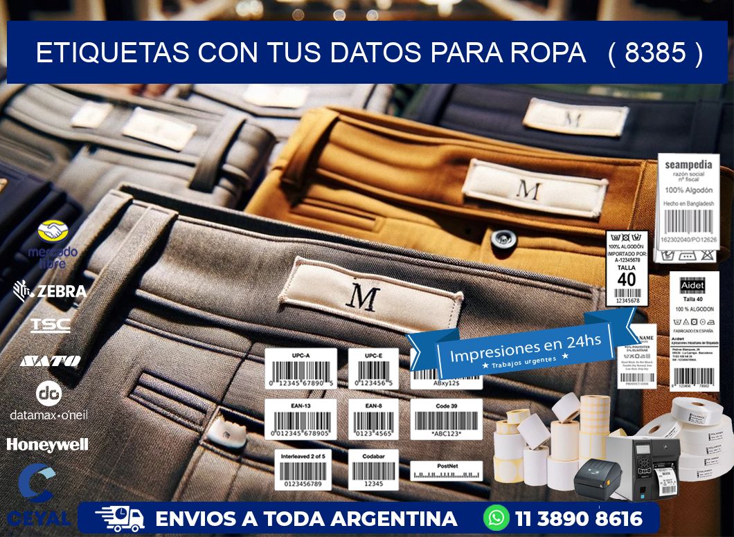 ETIQUETAS CON TUS DATOS PARA ROPA   ( 8385 )
