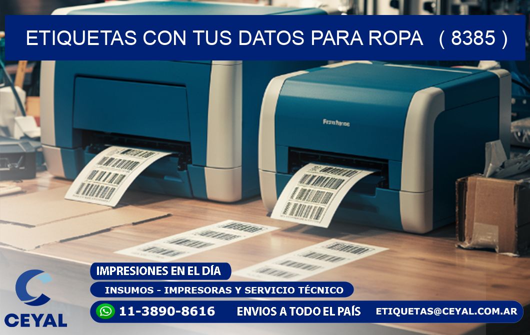 ETIQUETAS CON TUS DATOS PARA ROPA   ( 8385 )