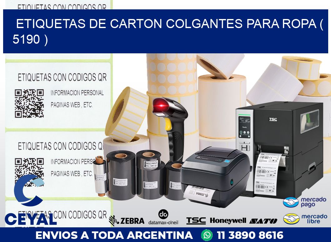 ETIQUETAS DE CARTON COLGANTES PARA ROPA ( 5190 )