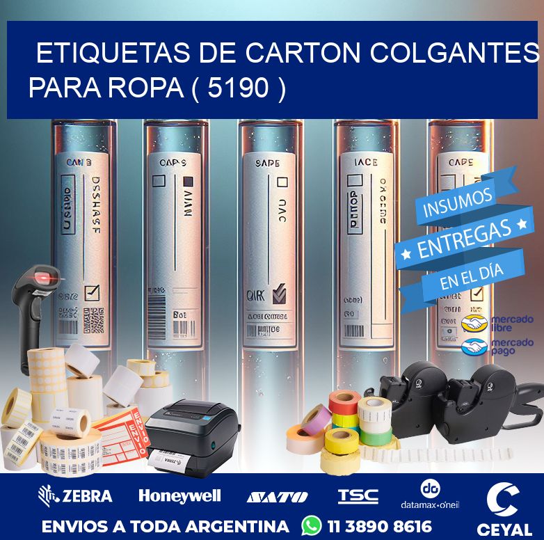 ETIQUETAS DE CARTON COLGANTES PARA ROPA ( 5190 )