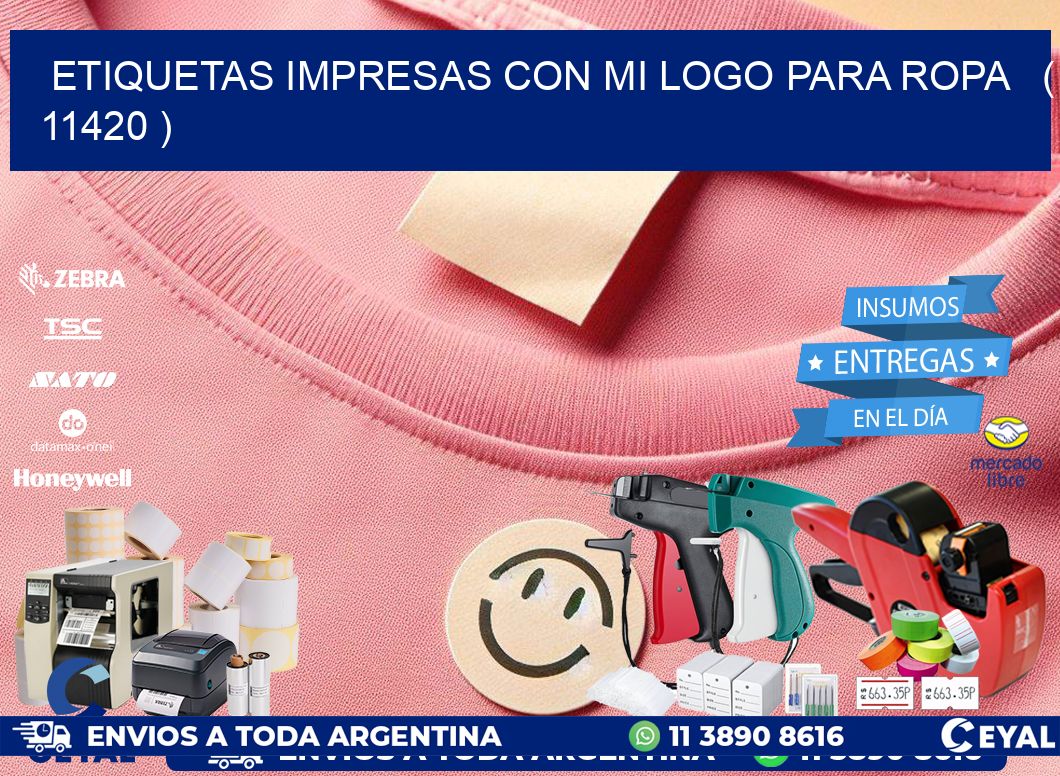 ETIQUETAS IMPRESAS CON MI LOGO PARA ROPA   ( 11420 )