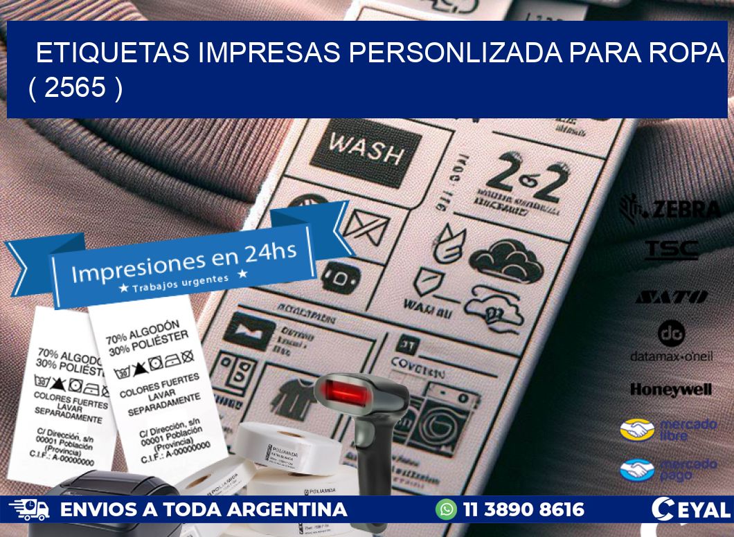 ETIQUETAS IMPRESAS PERSONLIZADA PARA ROPA ( 2565 )