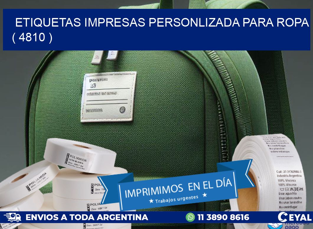ETIQUETAS IMPRESAS PERSONLIZADA PARA ROPA ( 4810 )