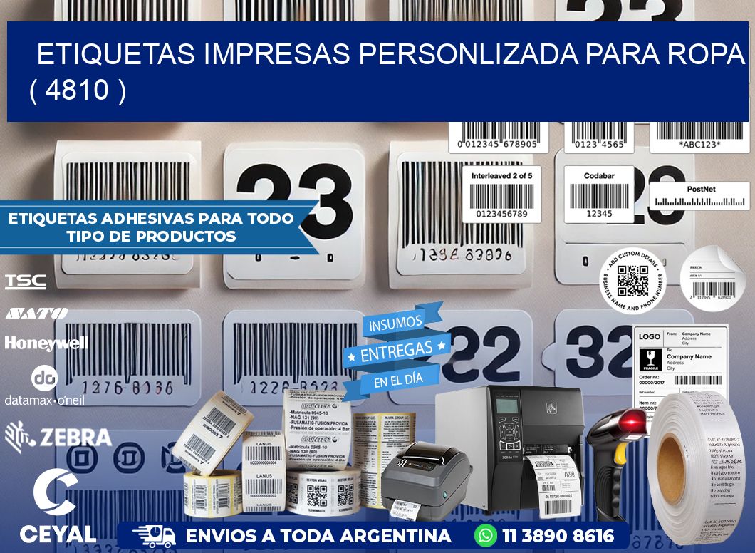 ETIQUETAS IMPRESAS PERSONLIZADA PARA ROPA ( 4810 )