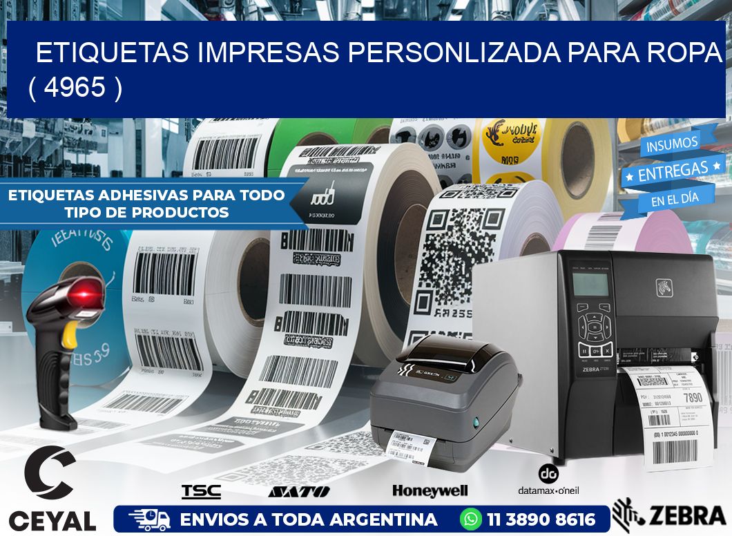 ETIQUETAS IMPRESAS PERSONLIZADA PARA ROPA ( 4965 )