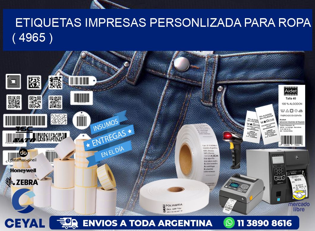 ETIQUETAS IMPRESAS PERSONLIZADA PARA ROPA ( 4965 )