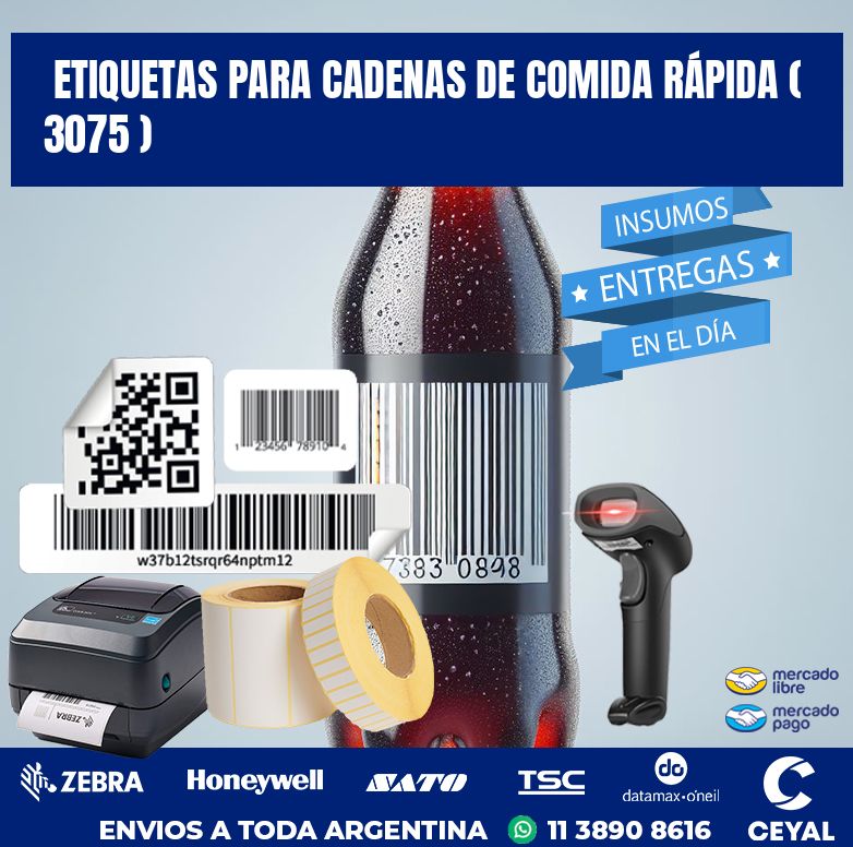 ETIQUETAS PARA CADENAS DE COMIDA RÁPIDA ( 3075 )