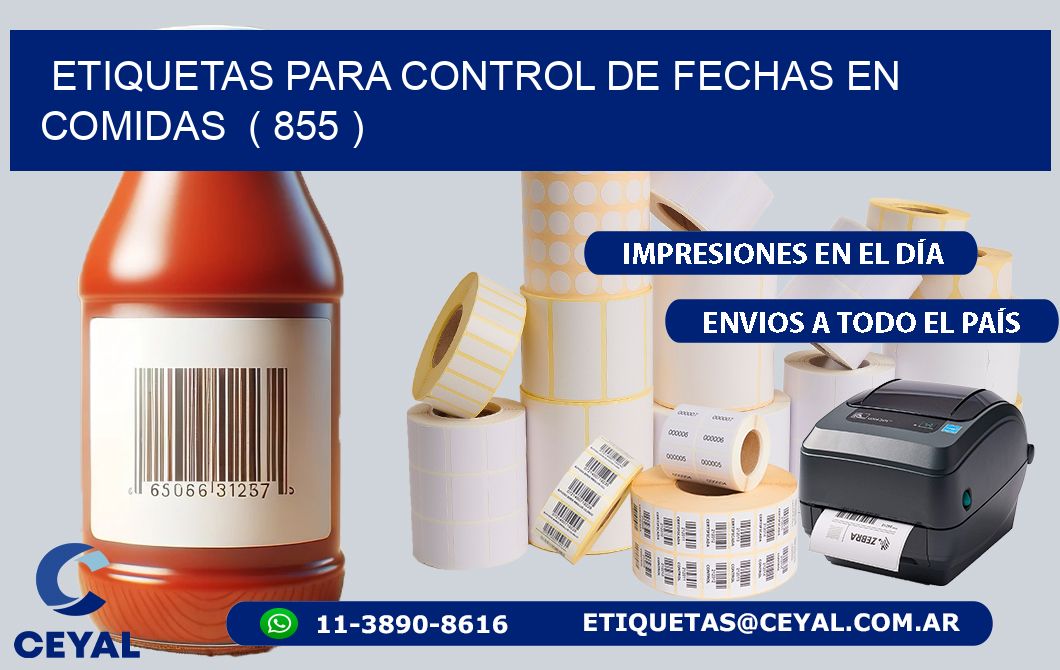 ETIQUETAS PARA CONTROL DE FECHAS EN COMIDAS  ( 855 )
