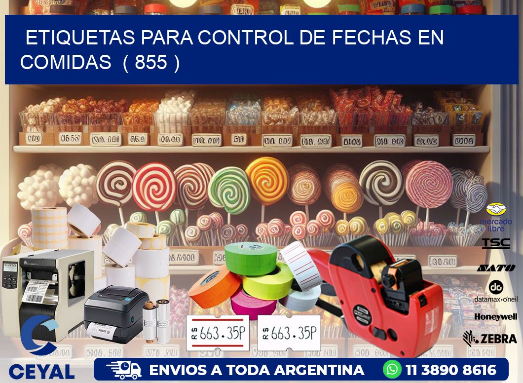 ETIQUETAS PARA CONTROL DE FECHAS EN COMIDAS  ( 855 )