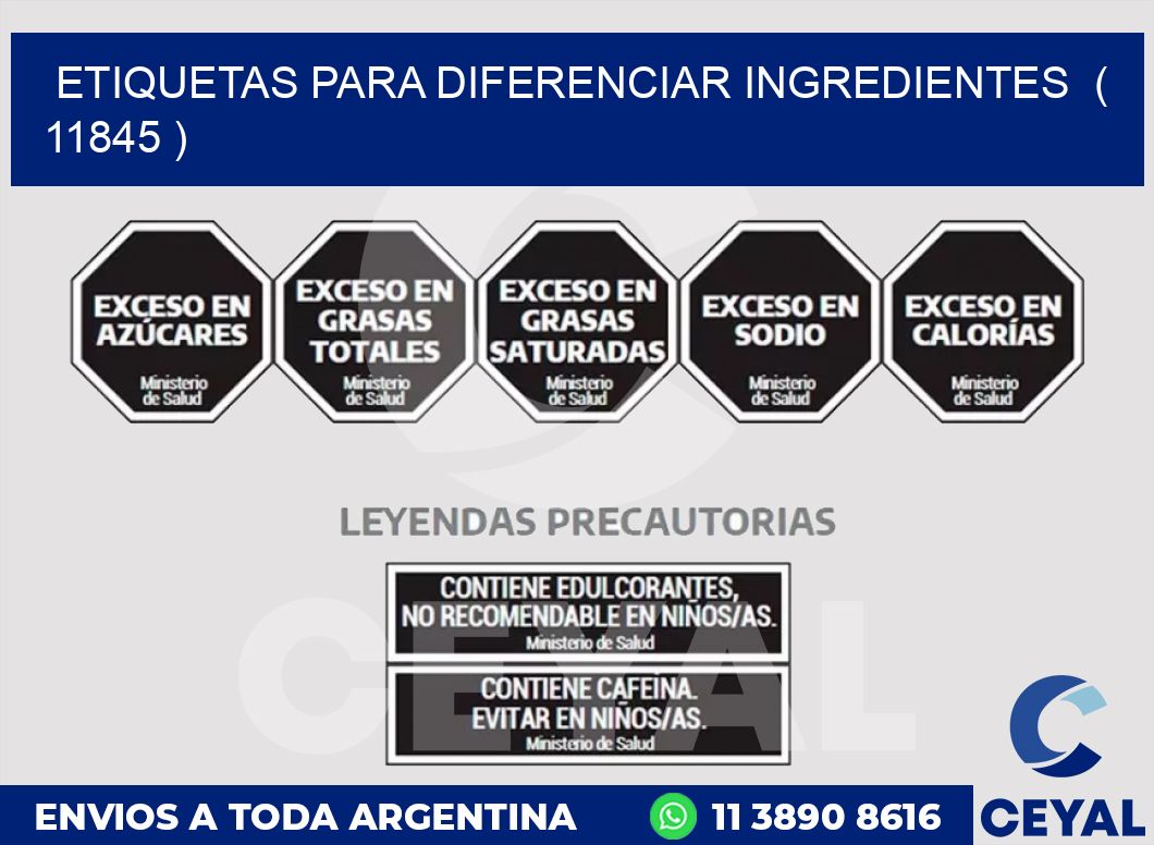ETIQUETAS PARA DIFERENCIAR INGREDIENTES  ( 11845 )
