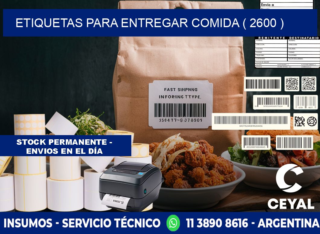 ETIQUETAS PARA ENTREGAR COMIDA ( 2600 )