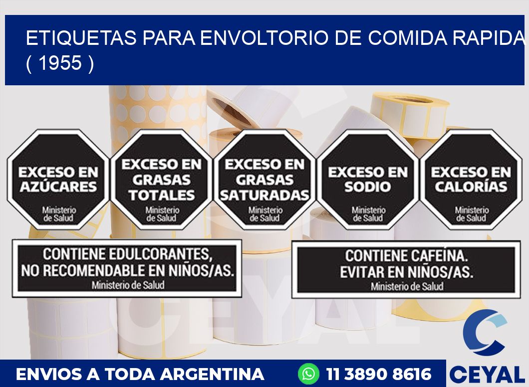 ETIQUETAS PARA ENVOLTORIO DE COMIDA RAPIDA ( 1955 )