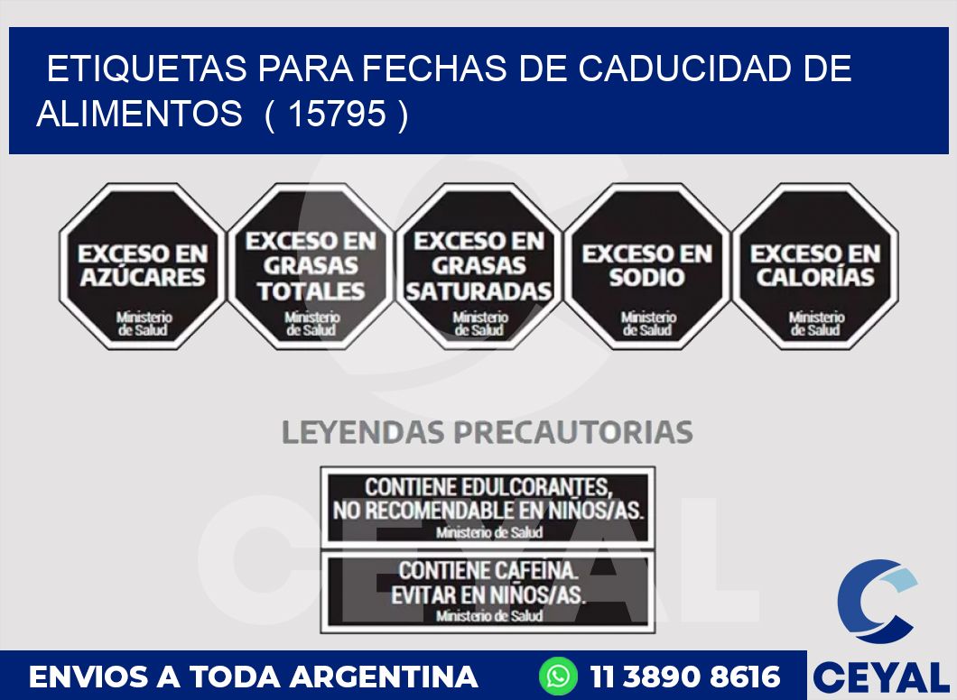 ETIQUETAS PARA FECHAS DE CADUCIDAD DE ALIMENTOS  ( 15795 )