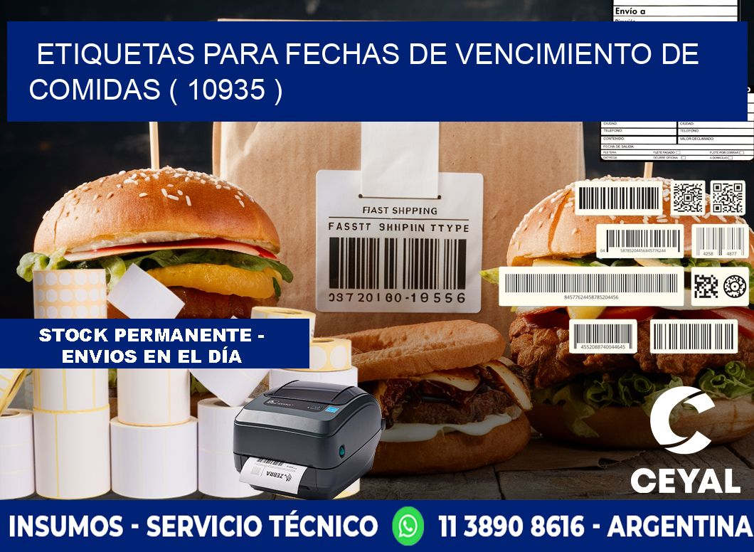 ETIQUETAS PARA FECHAS DE VENCIMIENTO DE COMIDAS ( 10935 )