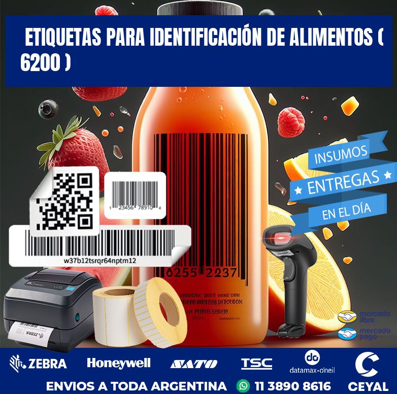 ETIQUETAS PARA IDENTIFICACIÓN DE ALIMENTOS ( 6200 )