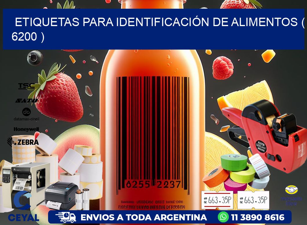 ETIQUETAS PARA IDENTIFICACIÓN DE ALIMENTOS ( 6200 )