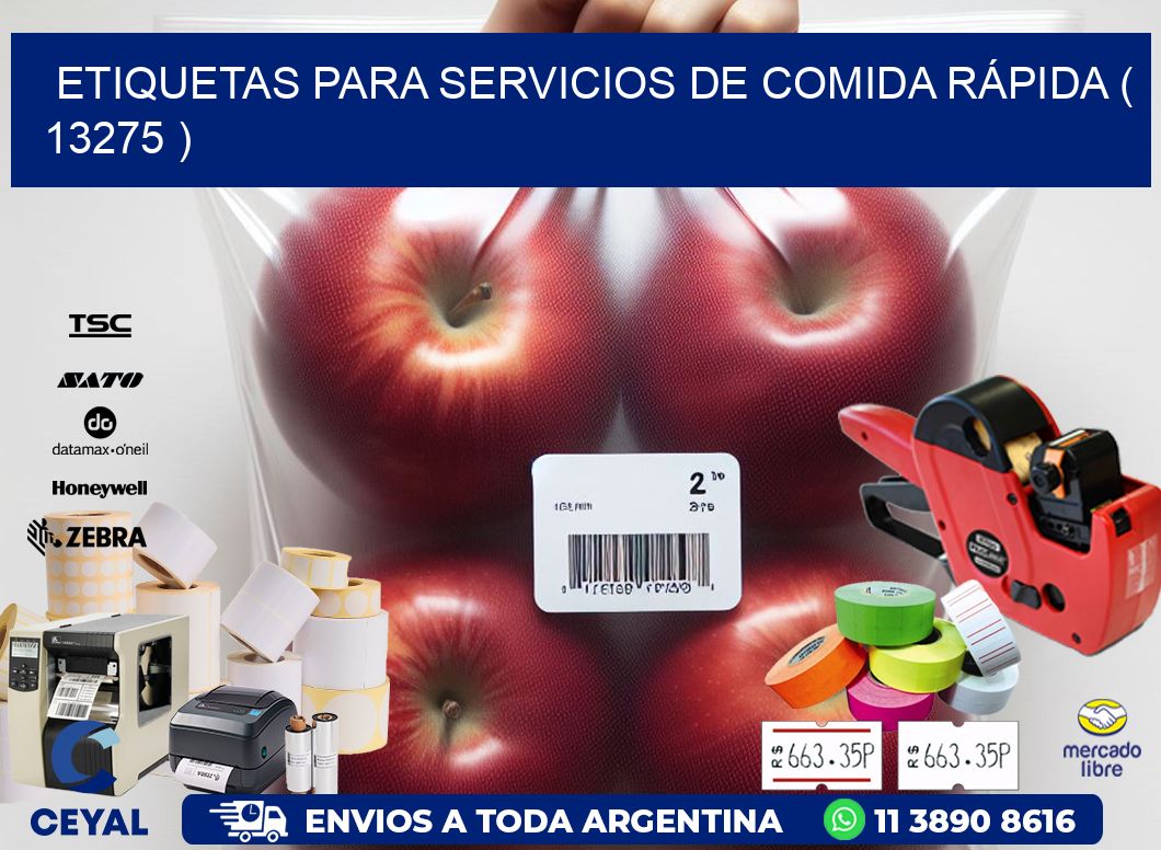 ETIQUETAS PARA SERVICIOS DE COMIDA RÁPIDA ( 13275 )