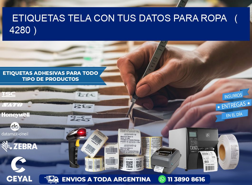 ETIQUETAS TELA CON TUS DATOS PARA ROPA   ( 4280 )