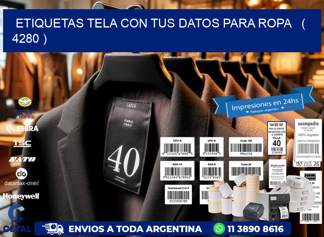 ETIQUETAS TELA CON TUS DATOS PARA ROPA   ( 4280 )