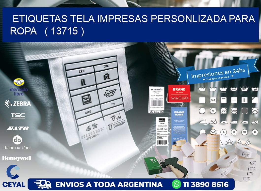 ETIQUETAS TELA IMPRESAS PERSONLIZADA PARA ROPA ( 13715 )