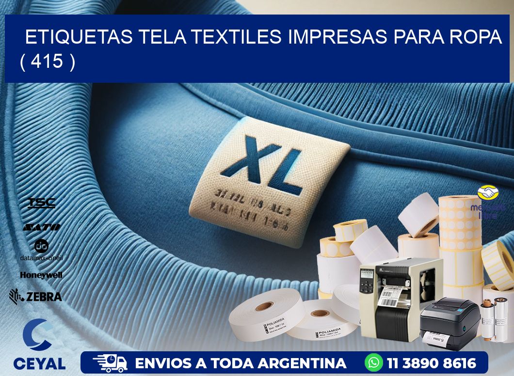 ETIQUETAS TELA TEXTILES IMPRESAS PARA ROPA   ( 415 )