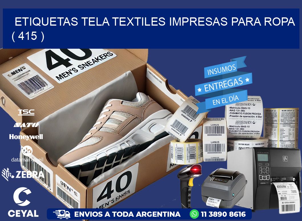 ETIQUETAS TELA TEXTILES IMPRESAS PARA ROPA   ( 415 )