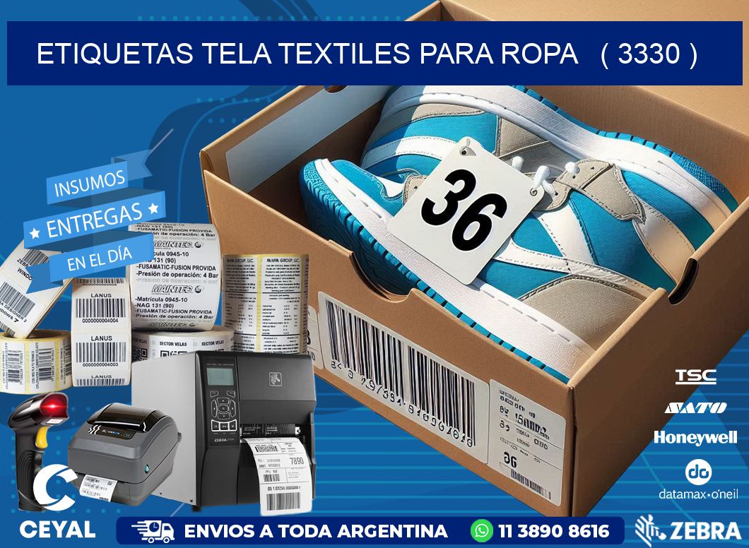 ETIQUETAS TELA TEXTILES PARA ROPA ( 3330 )