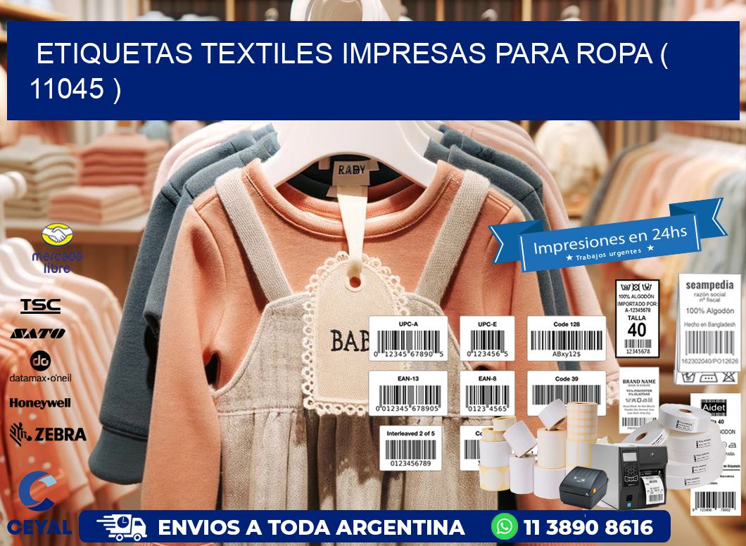 ETIQUETAS TEXTILES IMPRESAS PARA ROPA ( 11045 )