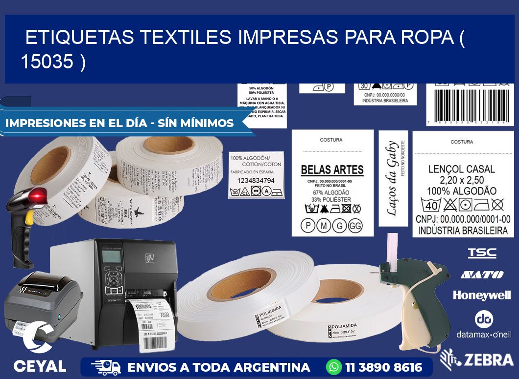 ETIQUETAS TEXTILES IMPRESAS PARA ROPA ( 15035 )