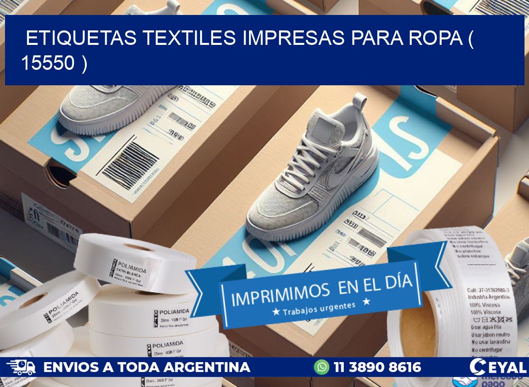 ETIQUETAS TEXTILES IMPRESAS PARA ROPA ( 15550 )