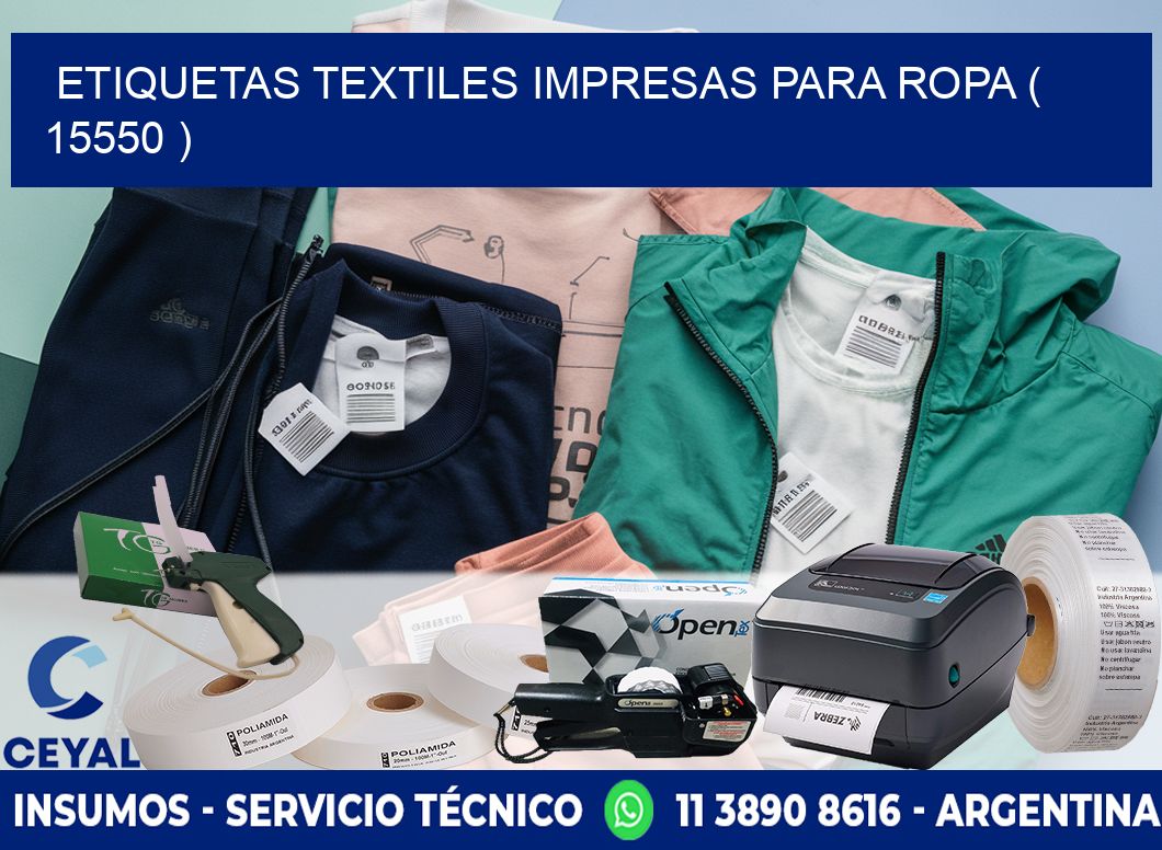 ETIQUETAS TEXTILES IMPRESAS PARA ROPA ( 15550 )