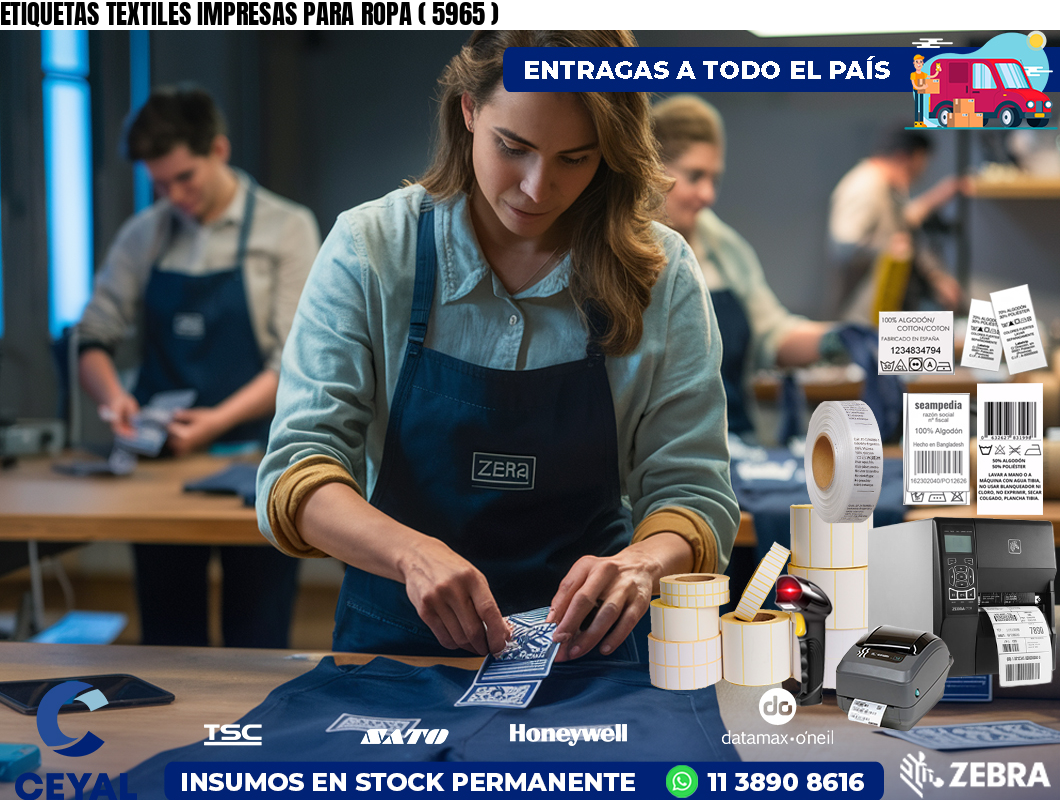 ETIQUETAS TEXTILES IMPRESAS PARA ROPA ( 5965 )