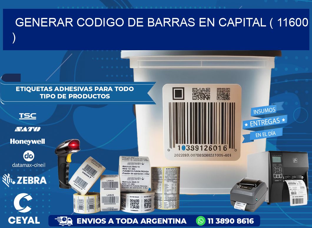 GENERAR CODIGO DE BARRAS EN CAPITAL ( 11600 )