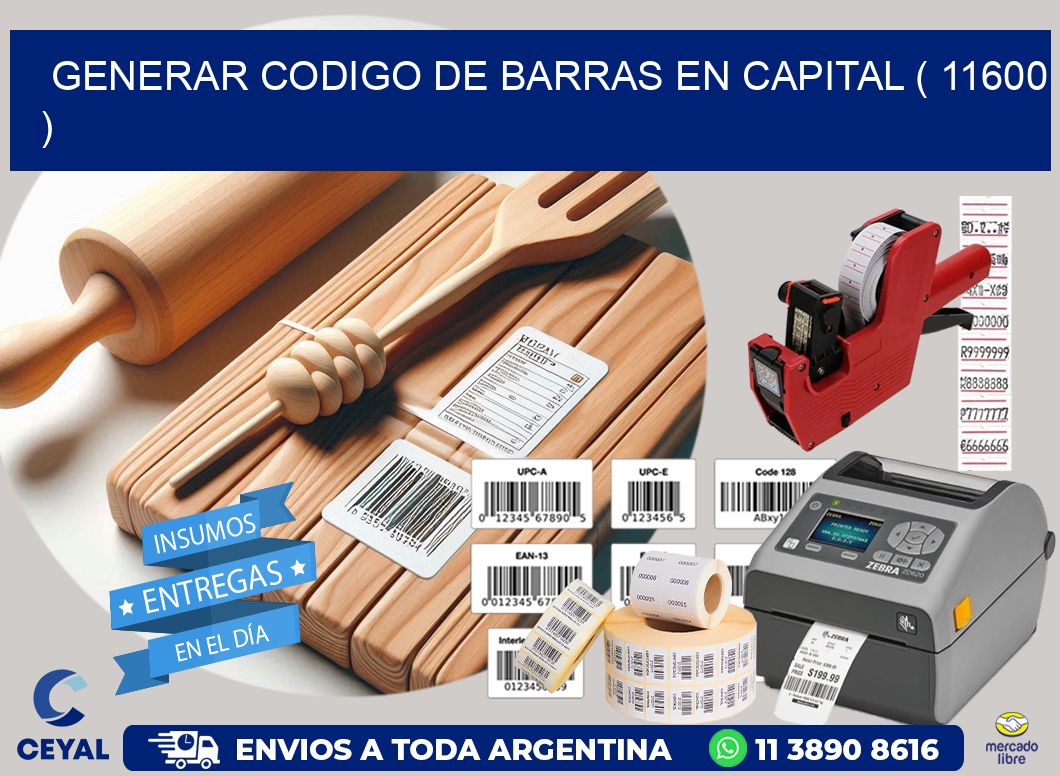 GENERAR CODIGO DE BARRAS EN CAPITAL ( 11600 )