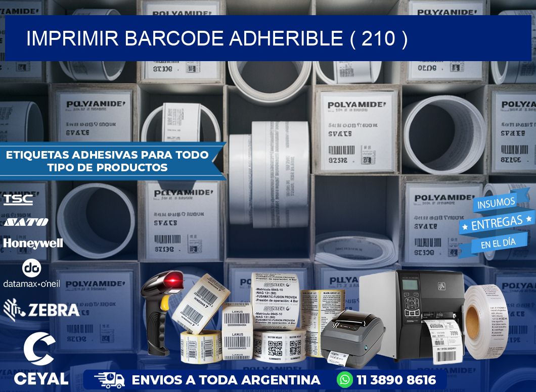 IMPRIMIR BARCODE ADHERIBLE ( 210 )