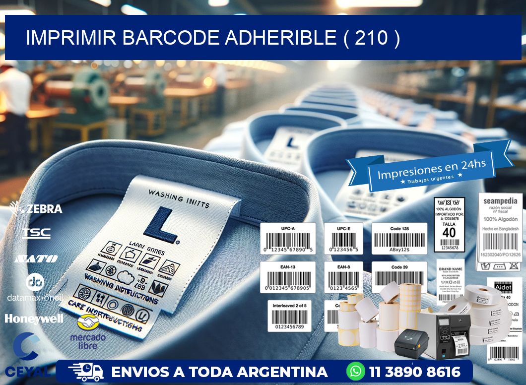 IMPRIMIR BARCODE ADHERIBLE ( 210 )