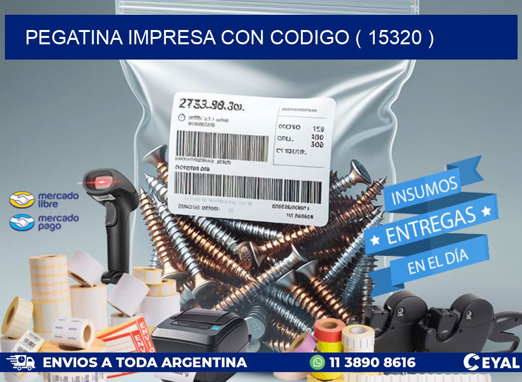 PEGATINA IMPRESA CON CODIGO ( 15320 )