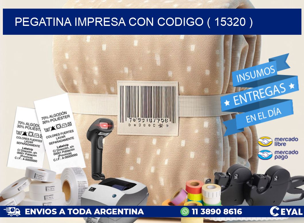 PEGATINA IMPRESA CON CODIGO ( 15320 )