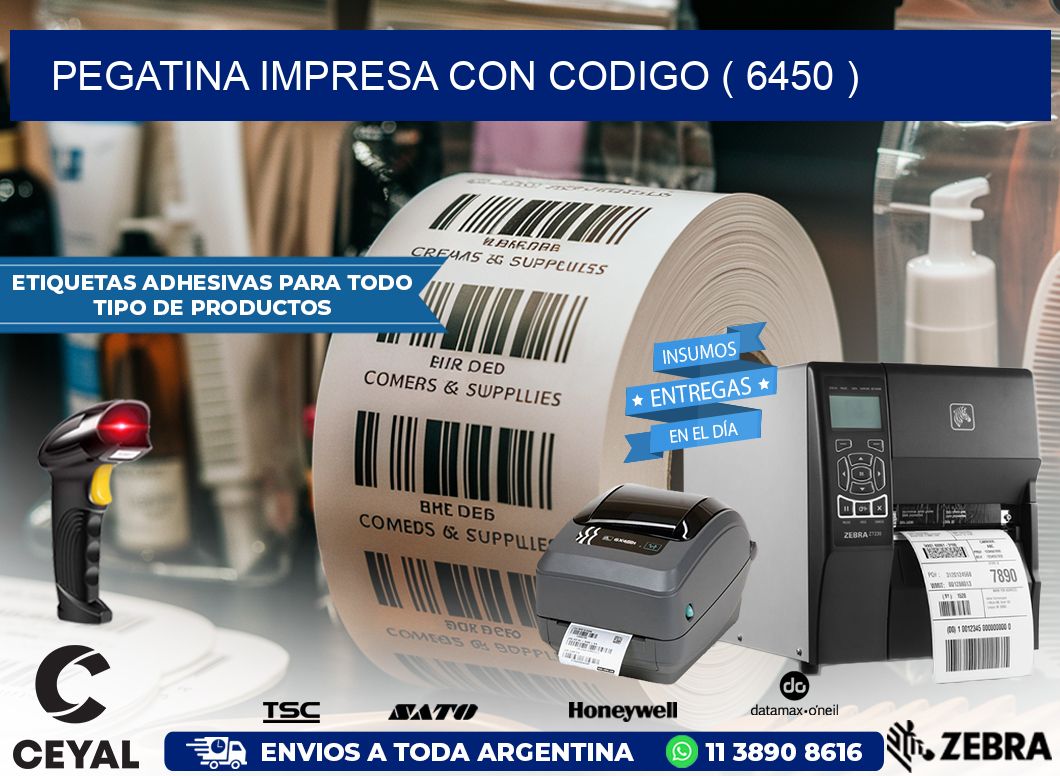 PEGATINA IMPRESA CON CODIGO ( 6450 )