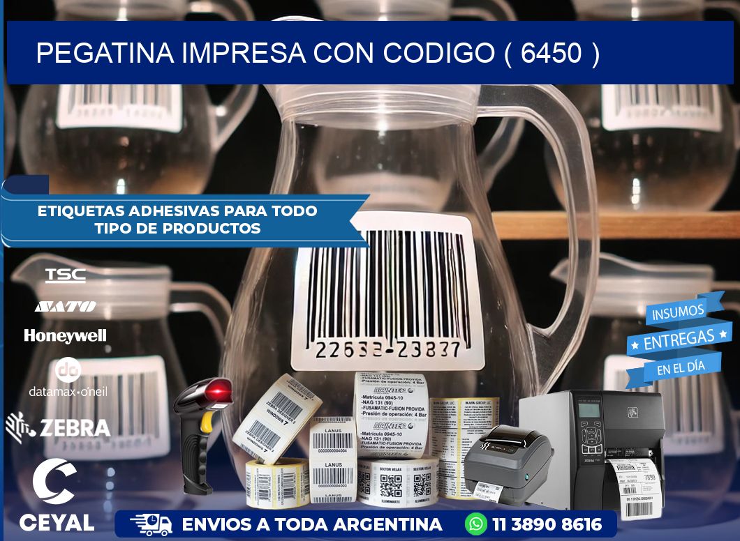 PEGATINA IMPRESA CON CODIGO ( 6450 )